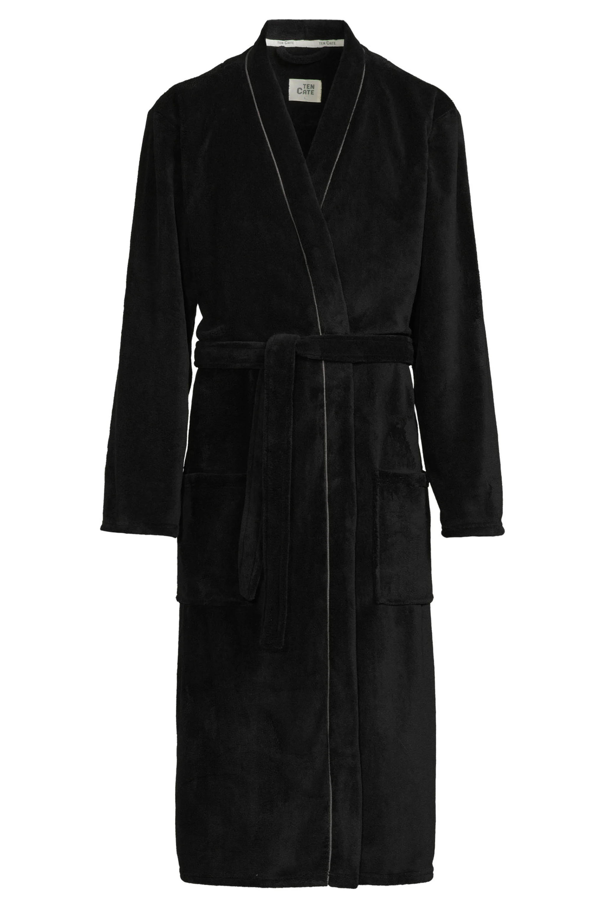 Ten Cate badjas Fleece met kimono kraag zwart
